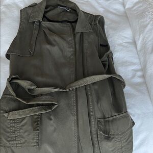 Dex Khaki Sleeveless Utility Jacket